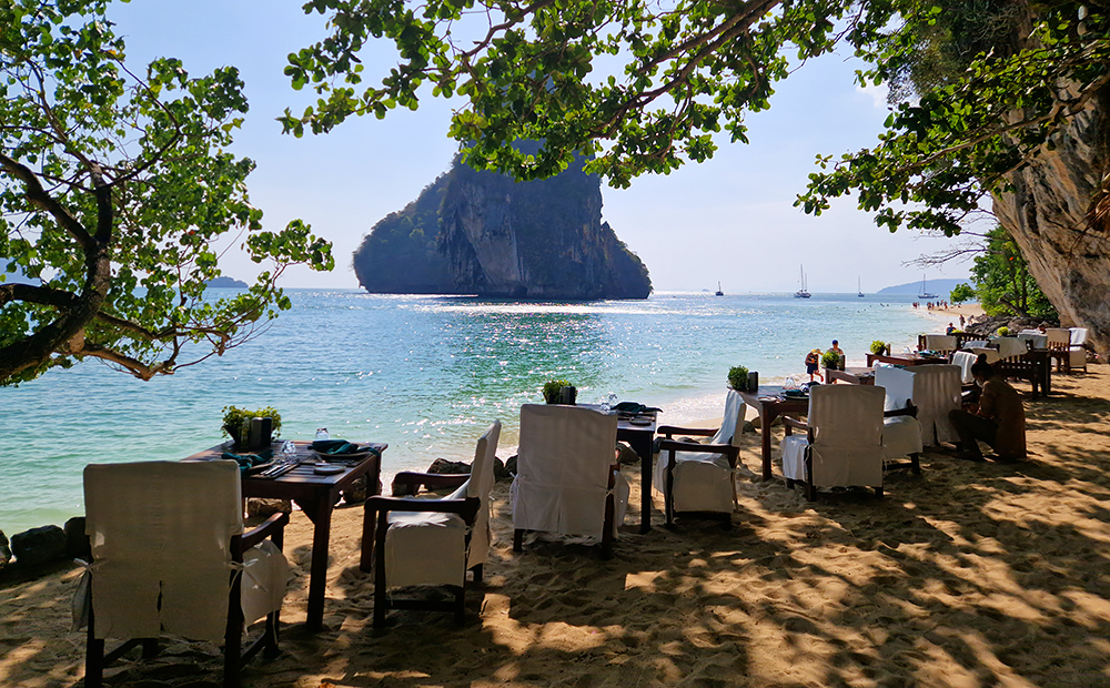 "The Grotto" Restaurant am Phra Nang Beach in Krabi. © Thailand-Lifestyle.com by Nathalie Gütermann