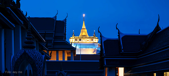 “Wat Saket”: Bangkoks goldener Berg-Tempel