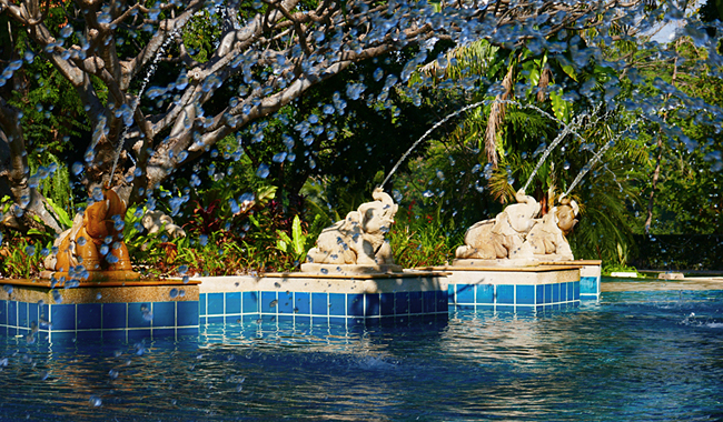 Teil der Pool-Landschaft im "Dheva Mantra" Resort