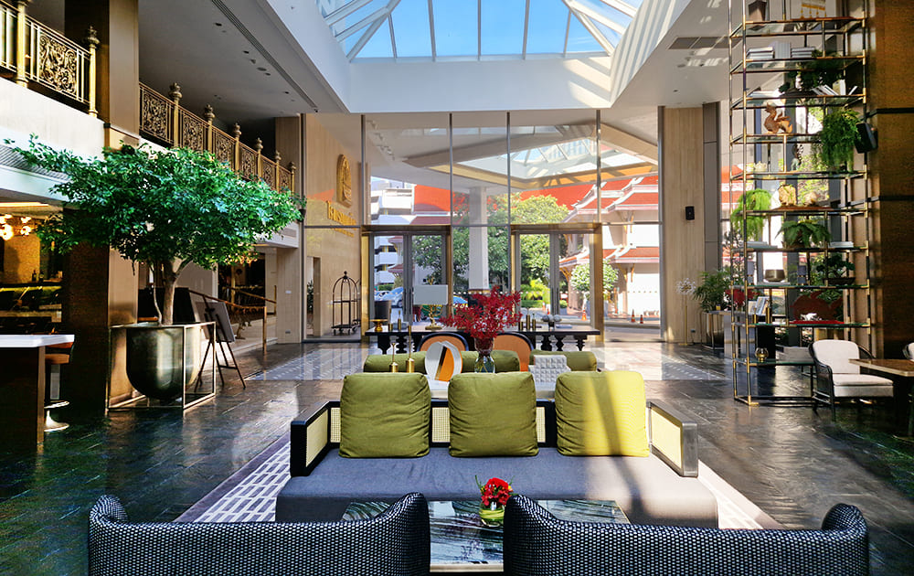 Lobby des Montien Hotels. Foto: © Thailand-Lifestyle.com by Nathalie Gütermann