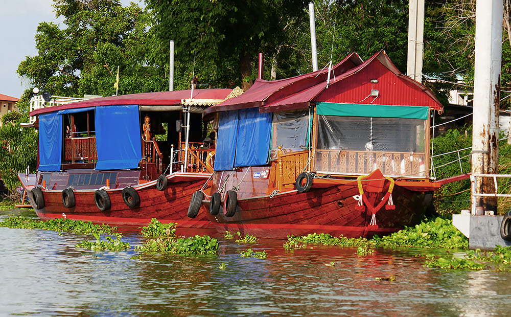 Hausboot auf dem Chao Phraya River. Ayutthaya. Foto: © Thailand-Lifestyle.com by Nathalie Gütermann 