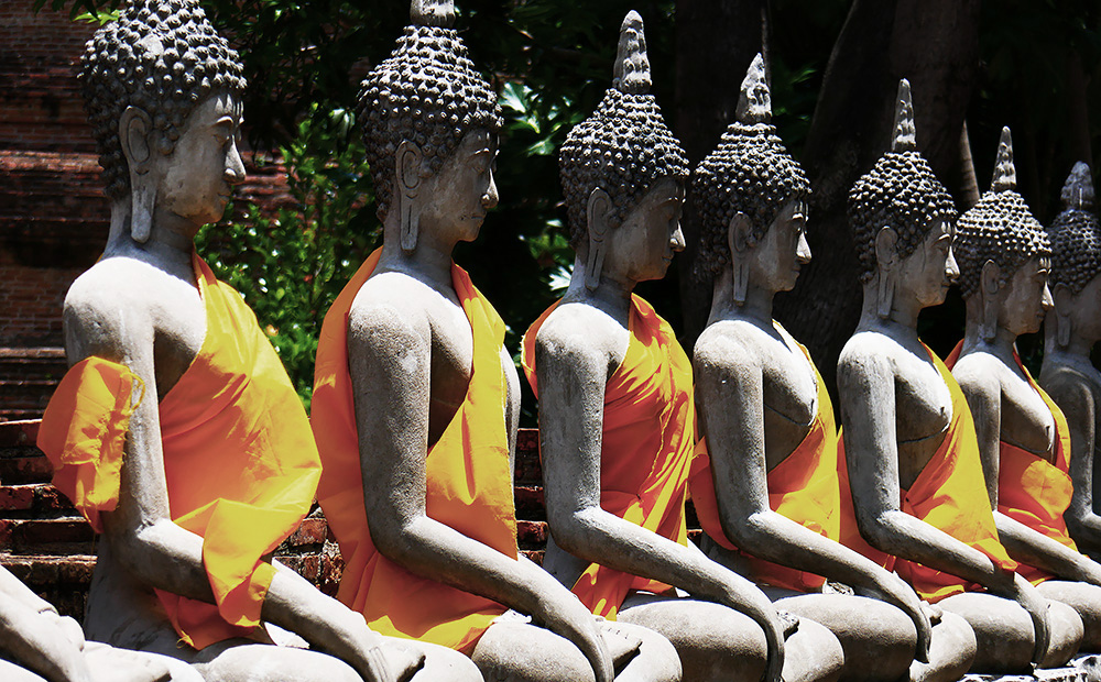 Buddha-Statuen in Ayutthaya. Foto: © Thailand-Lifestyle.com by Nathalie Gütermann 